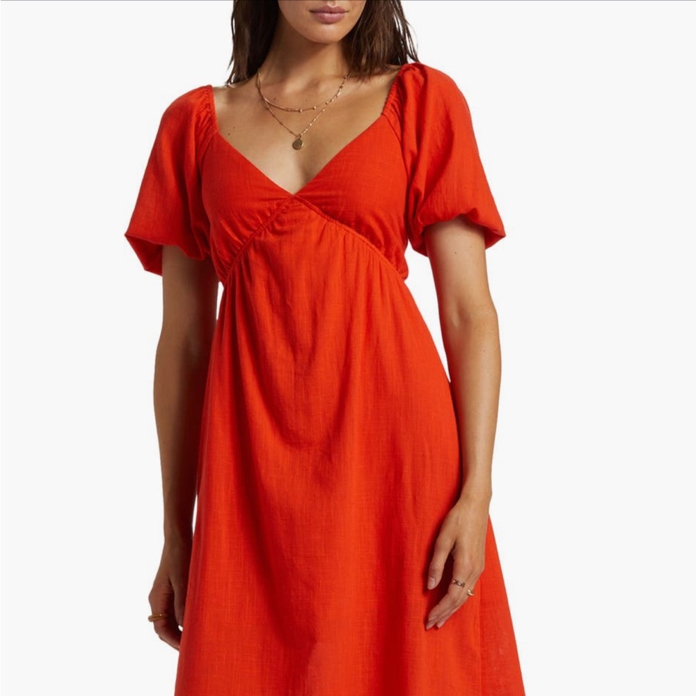Billabong Love Fade Puff Sleeve Maxi Dress